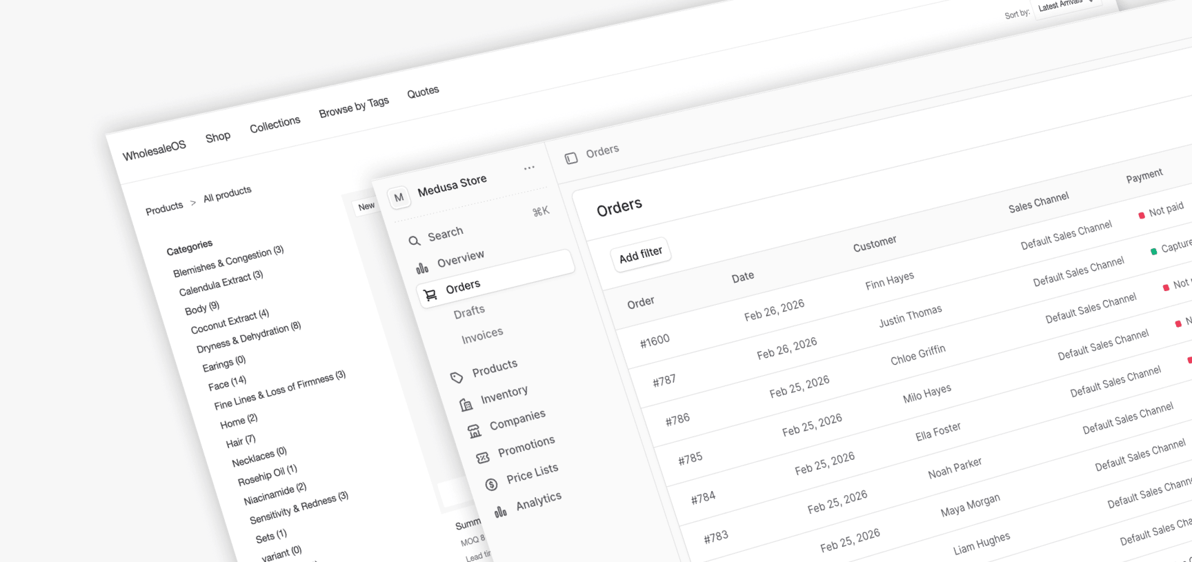 WholesaleOS dashboard preview